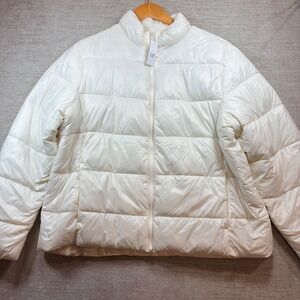 BRAND NEW GAP Womens Cold Control Puffer Jacket Cream White Water Resistant XXL